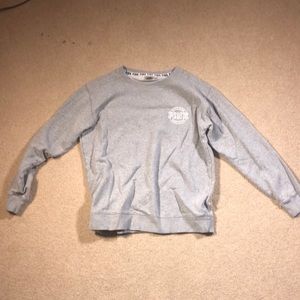 Gray PINK Crew Neck Sweater